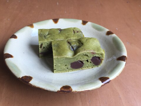 豆腐入り☆玄米茶とあんこのケーキ